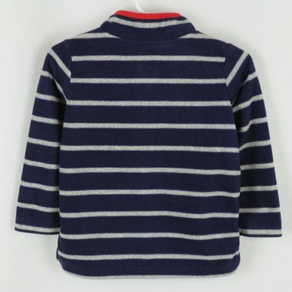 Carter's Infant 24 Months Blue & Gray Striped Fleece 1/4 Zip Pullover Jacket - Picture 3 of 7